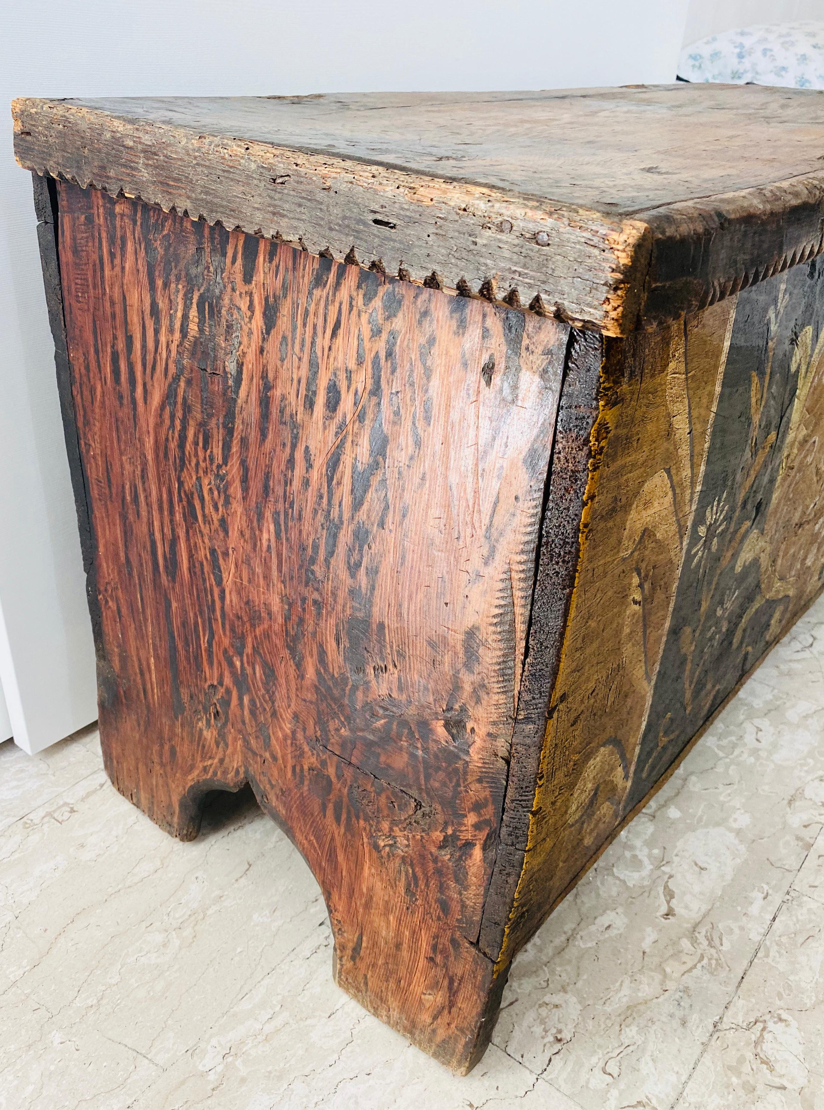 18th Century and Earlier Gorgeous Antique Italian Wooden Case, 18th Century 'Year 1753' For Sale