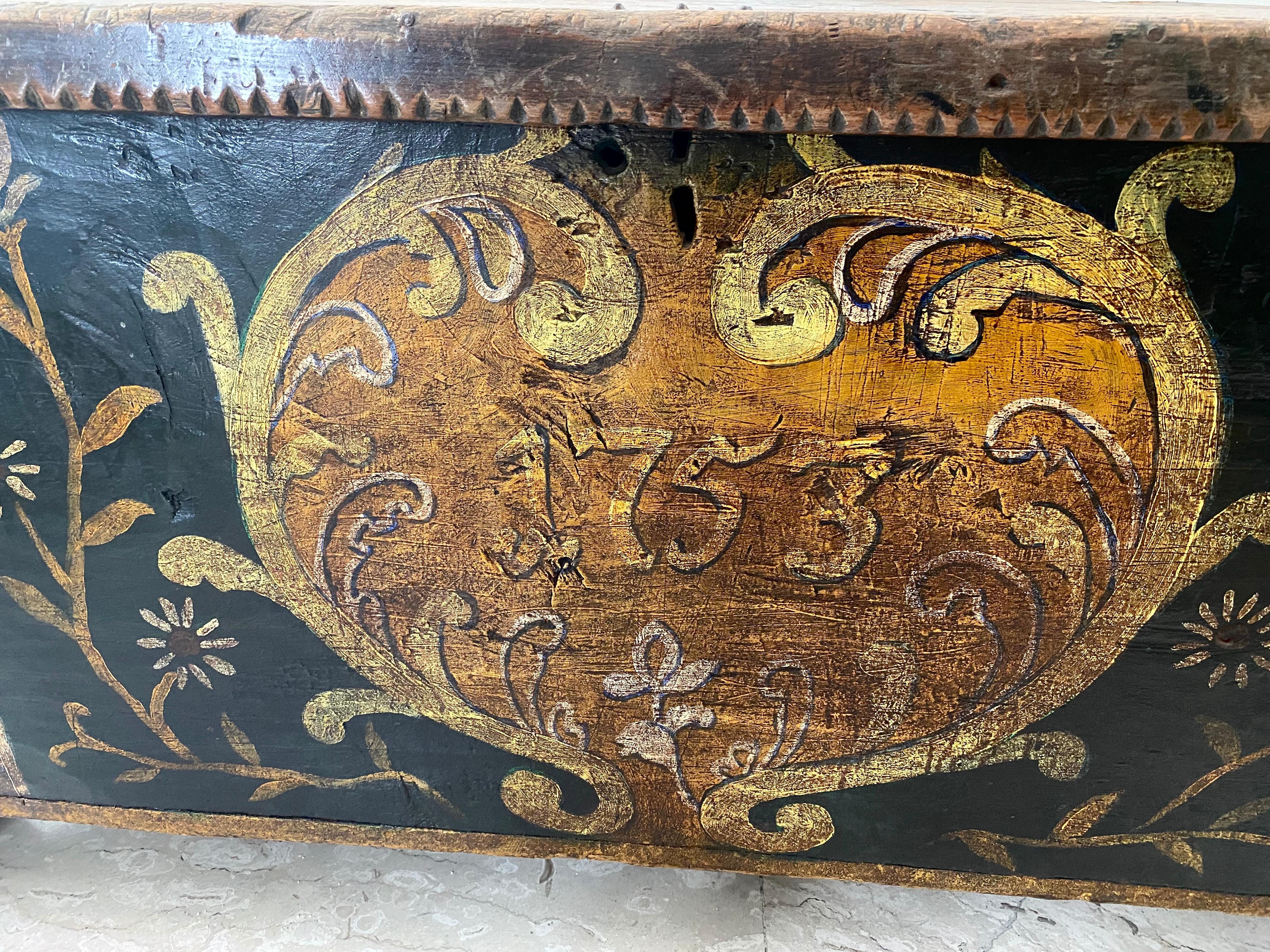 Gorgeous Antique Italian Wooden Case, 18th Century 'Year 1753' For Sale 2