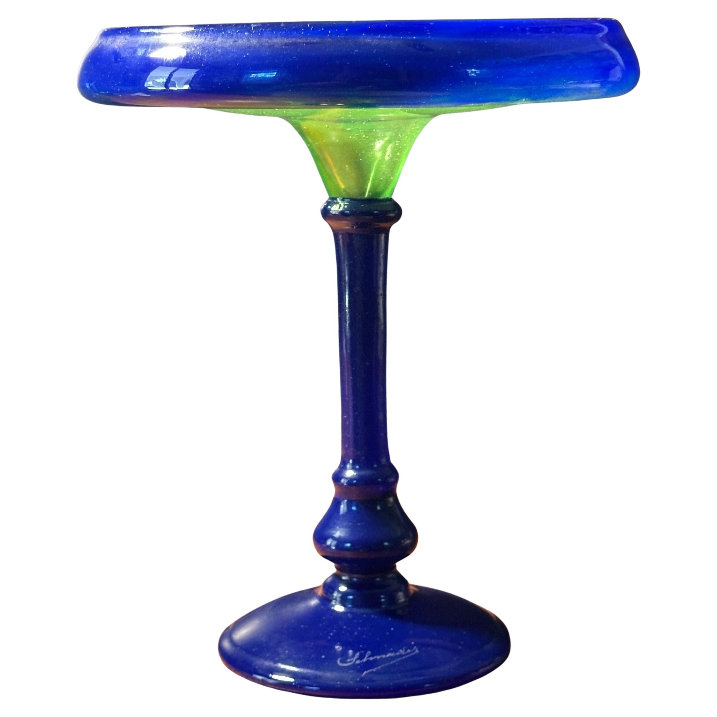 Gorgeous art deco art glass tazza from the 