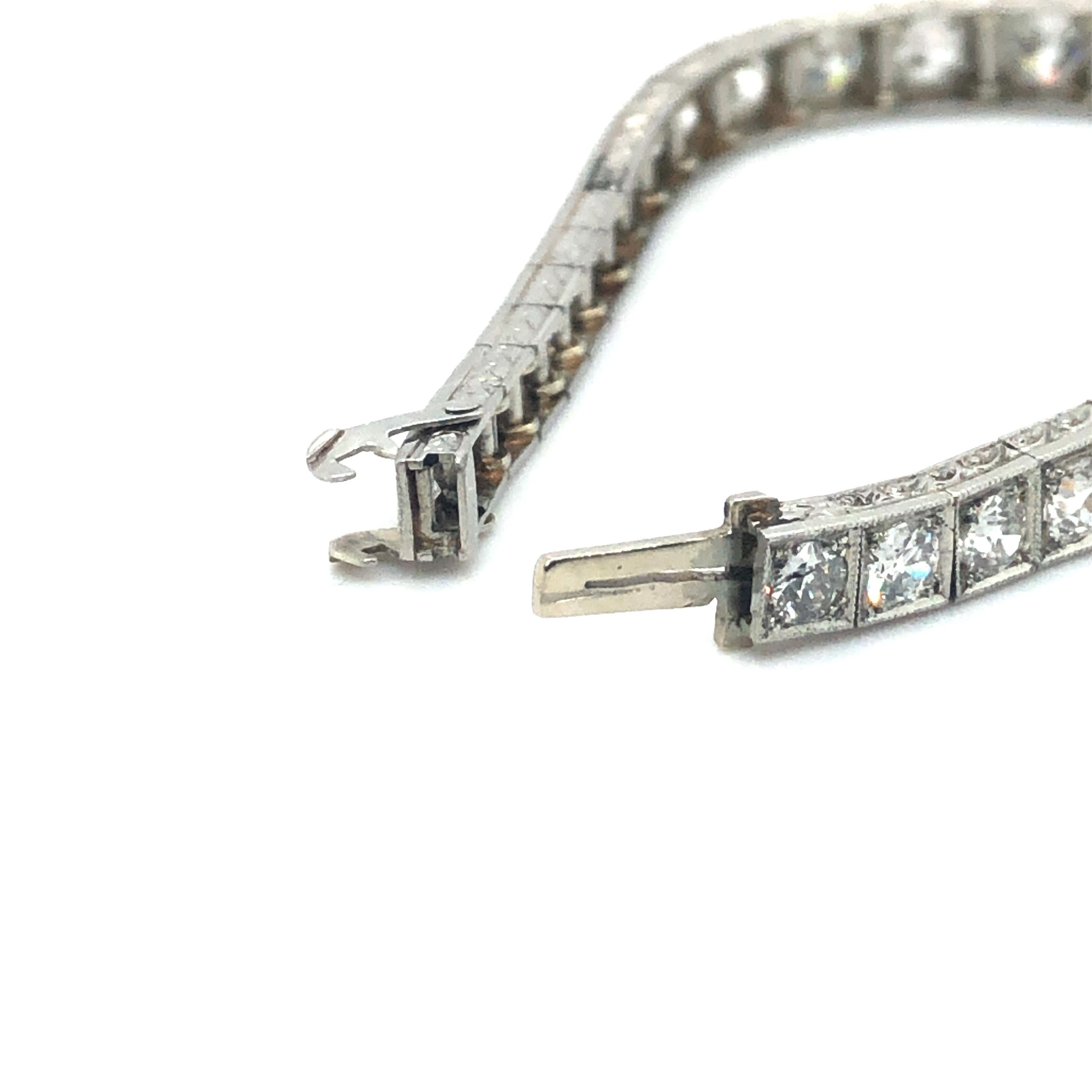 Art Deco Diamond Line Tennis Bracelet in Platinum 950 5