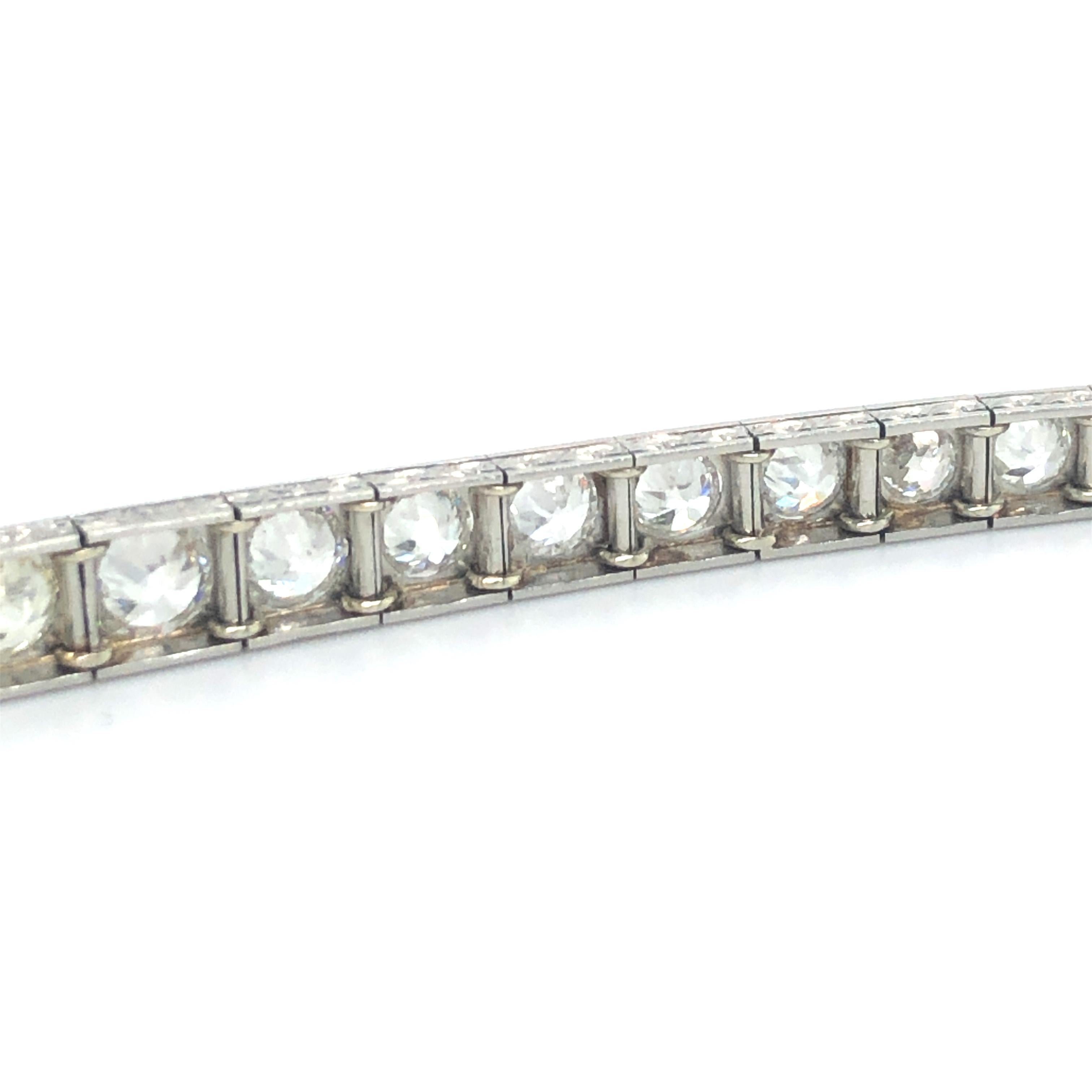 Art Deco Diamond Line Tennis Bracelet in Platinum 950 6