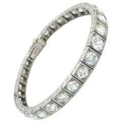 Art Deco Diamond Line Tennis Bracelet in Platinum 950