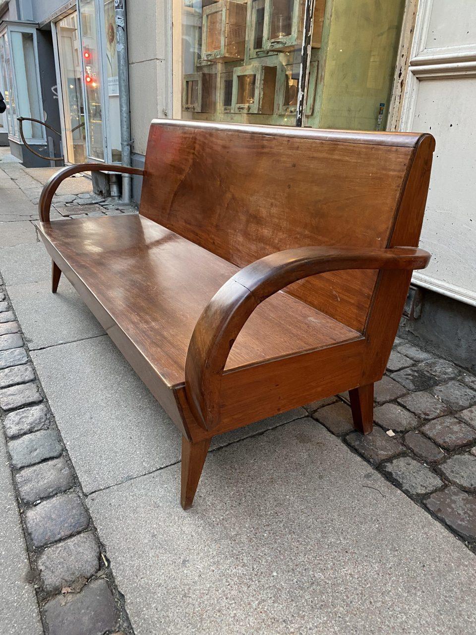 Gorgeous Art Deco French Wooden Sofa Bench In Good Condition In Copenhagen K, DK