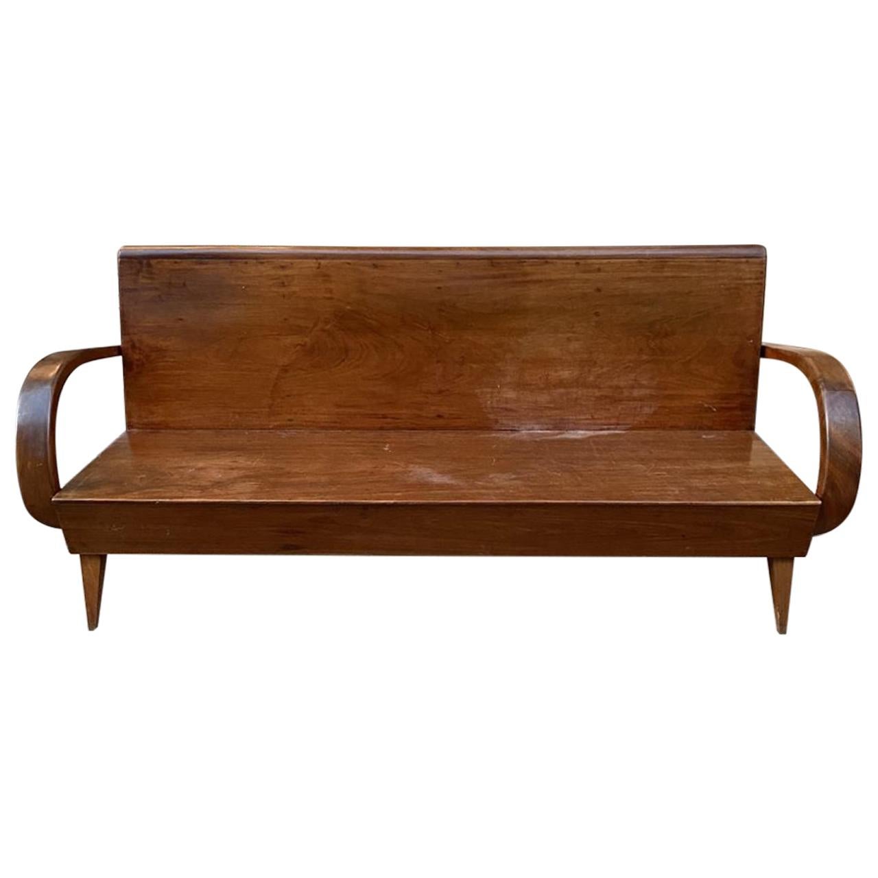 Gorgeous Art Deco French Wooden Sofa Bench