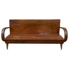 Gorgeous Art Deco French Wooden Sofa Bench