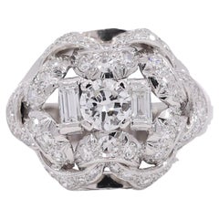Wunderschöner Art-Déco-Platinring mit ca. 1,54 ct. Diamanten