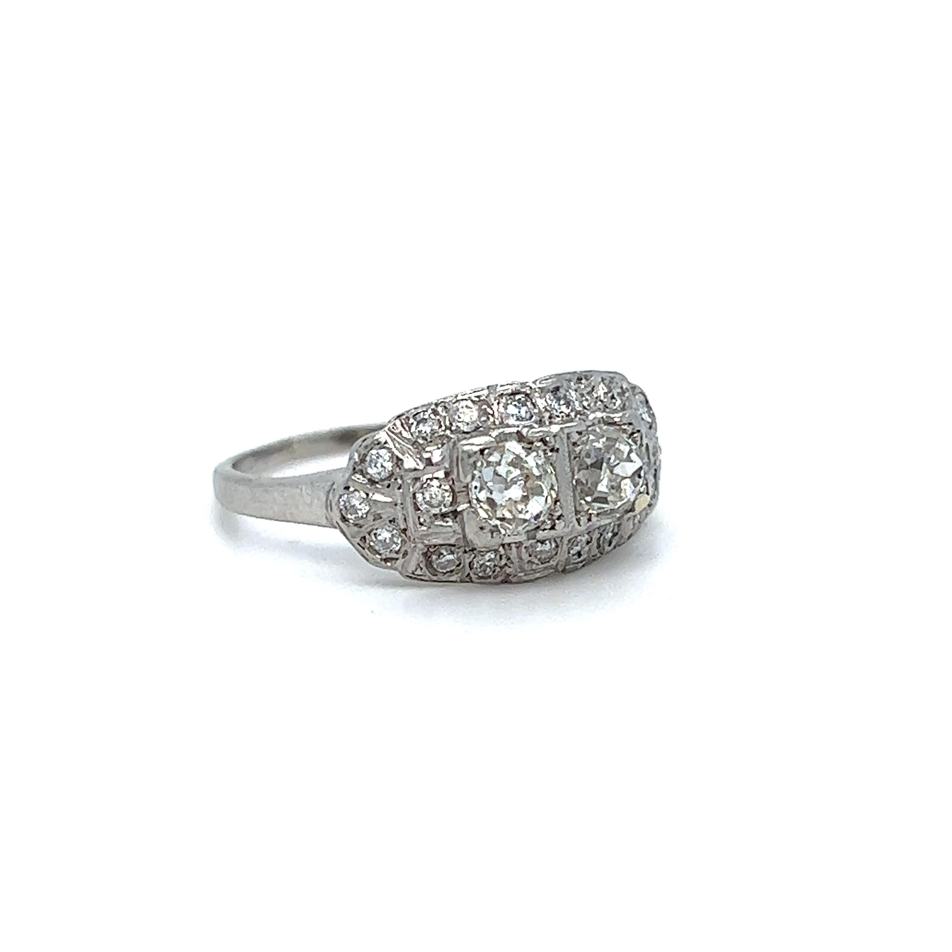 So so gorgeous! I just love this Gorgeous Art Deco Vintage Platinum Diamond Twin Stone/ Toi et Moi Ring - this sparkly antique is really a sight to behold! Crafted in Platinum, this classic antique style of ring holds Two Gorgeous Antique Chunky Old