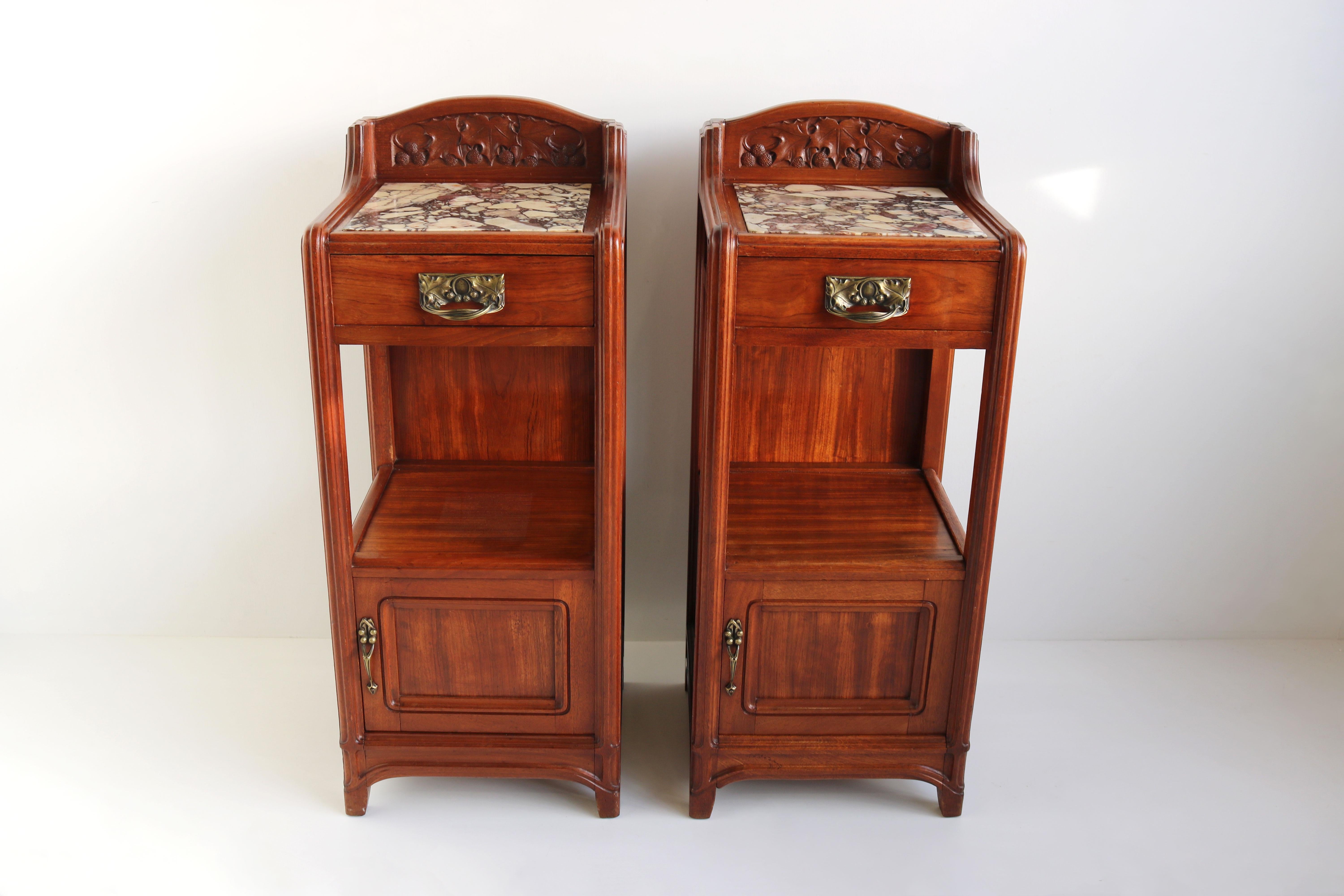 Magnifique paire de tables de nuit anciennes Art Nouveau/Art Déco Paul Alexandre Dumas en vente 4