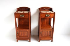 Gorgeous Art Nouveau / Art Deco Pair Antique Nightstands Paul Alexandre Dumas