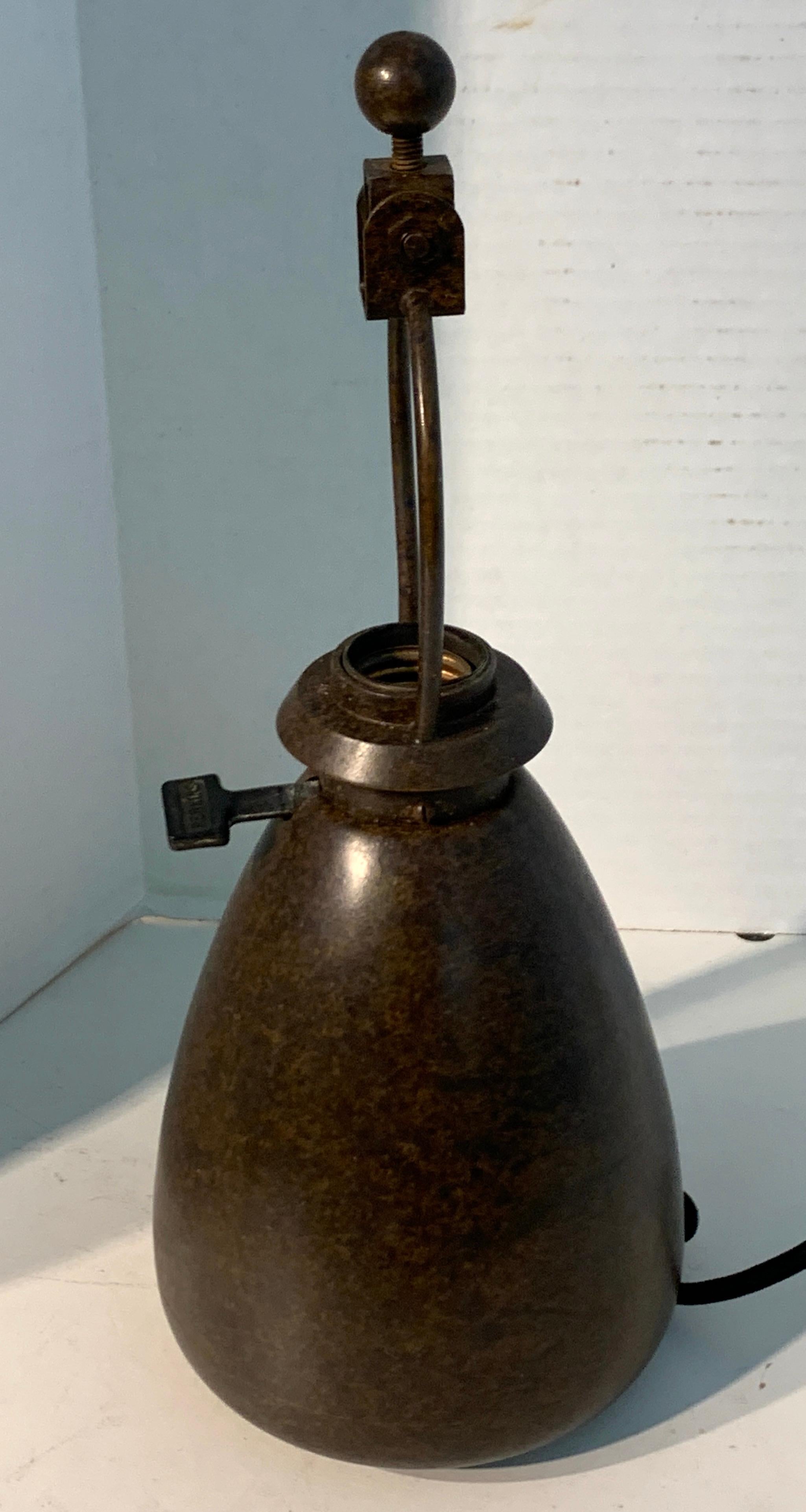 Gorgeous Arts & Crafts Bronze and Art Glass Mushroom Lamp 1