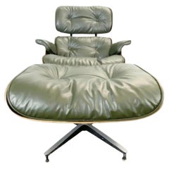 Retro Gorgeous Avocado Eames Lounge Chair and Ottoman