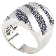 Gorgeous Ballisima Sterling Silver Splash 2.10ct Sapphire Ring, Size 7.5