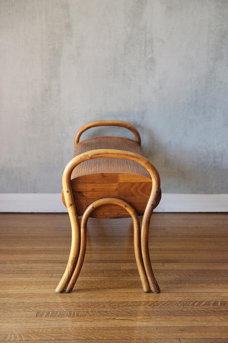 Gorgeous Bamboo Bohemian French Bench 1960 11