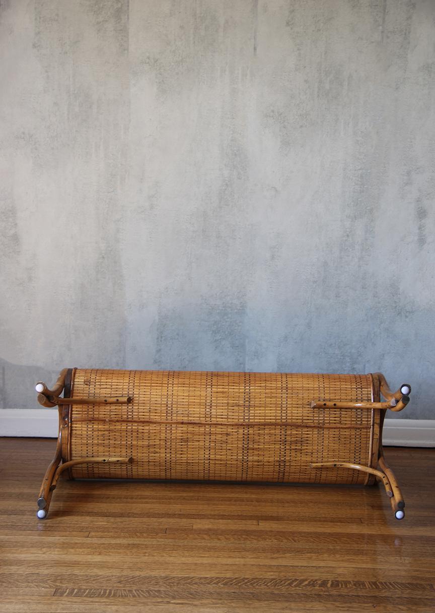 Gorgeous Bamboo Bohemian French Bench 1960 1