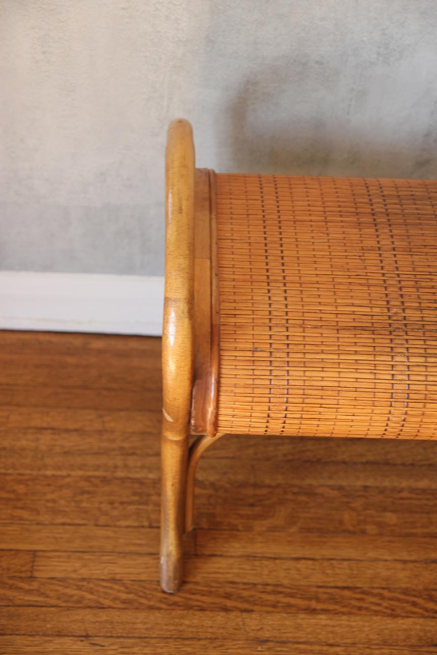 Gorgeous Bamboo Bohemian French Bench 1960 4