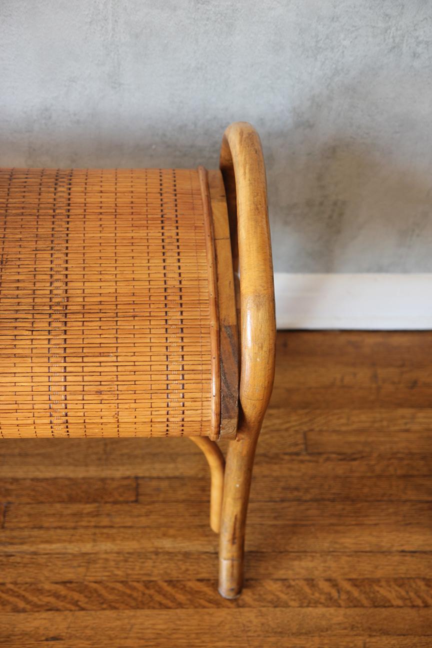 Gorgeous Bamboo Bohemian French Bench 1960 5
