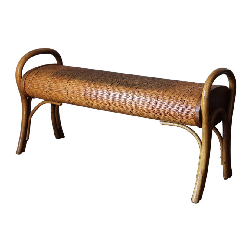 Gorgeous Bamboo Bohemian French Bench 1960