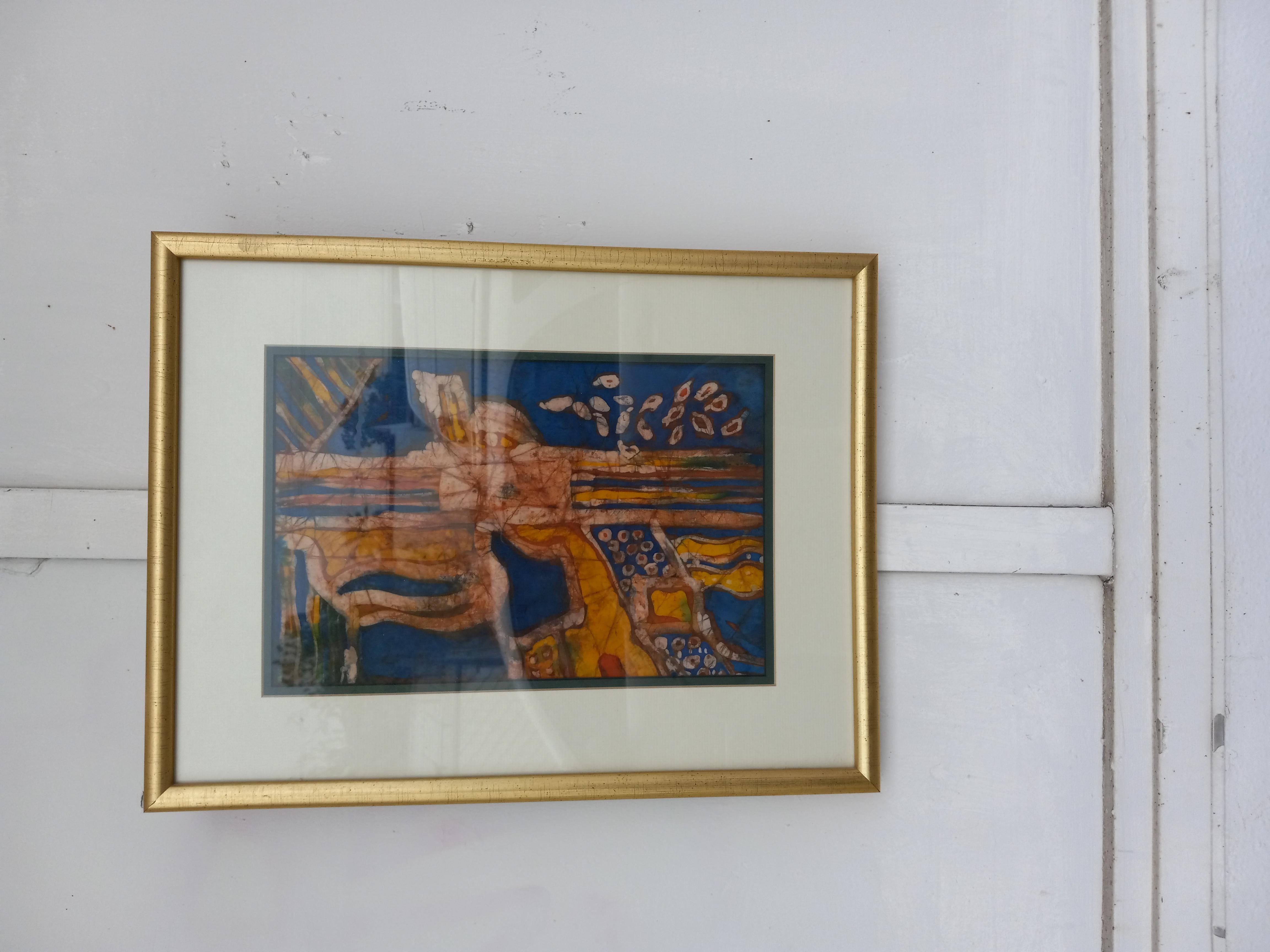 Gorgeous batik style print on linen

Frame 14x18
Image size 8x12.5