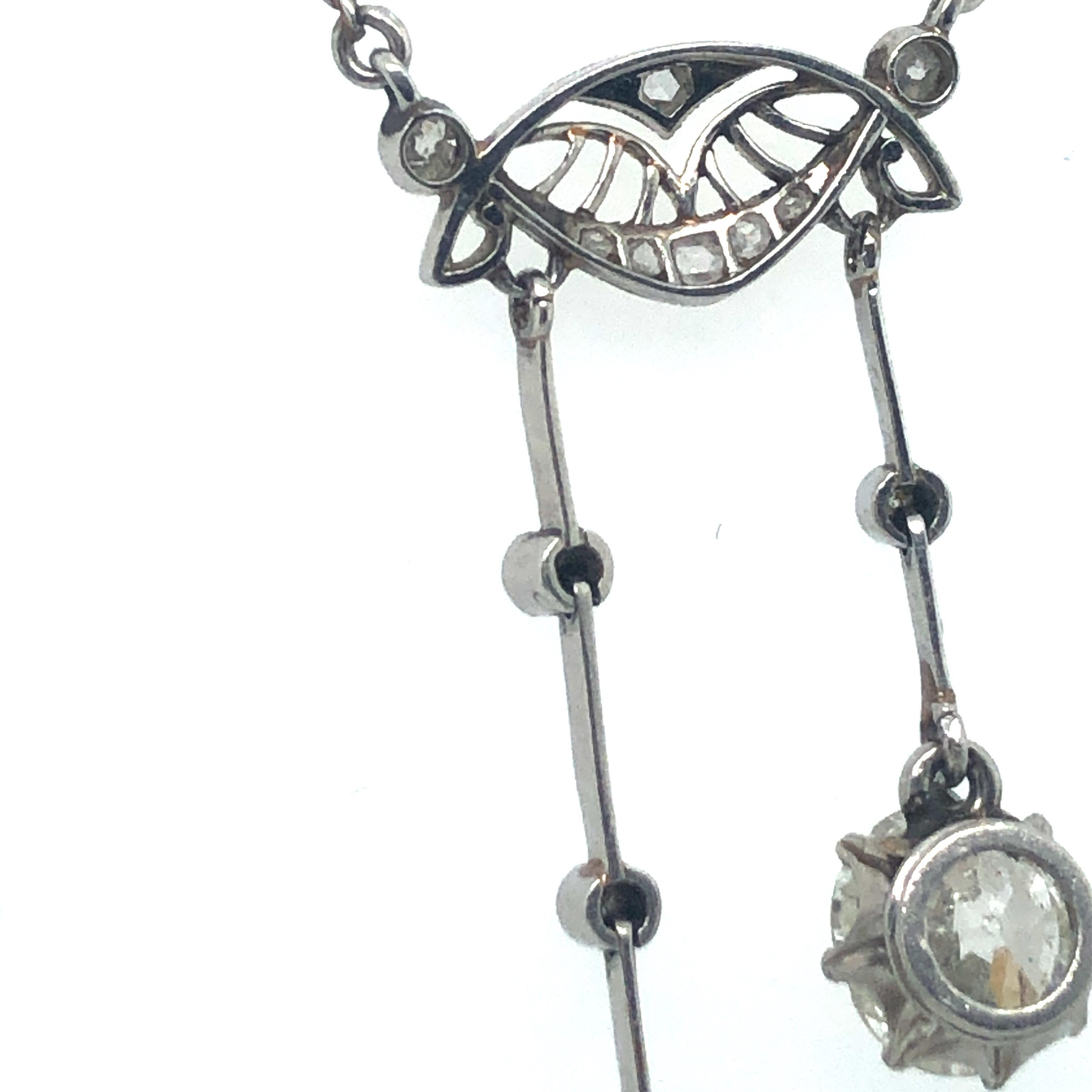 Wunderschöne Négligée-Diamant-Halskette aus Platin 950 aus der Belle Époque im Angebot 5
