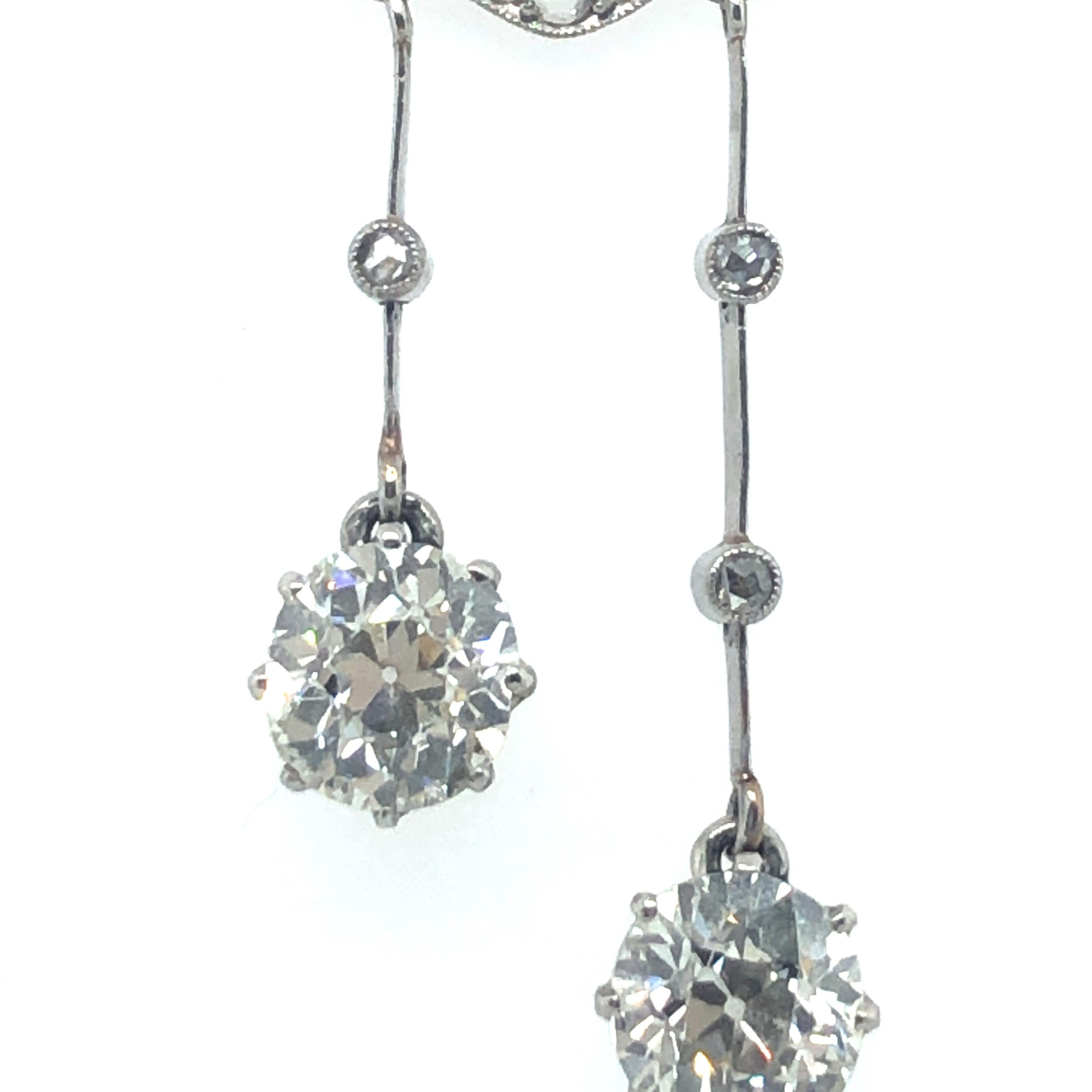 Women's or Men's Gorgeous Belle Époque Négligée Diamond Necklace in Platinum 950 For Sale