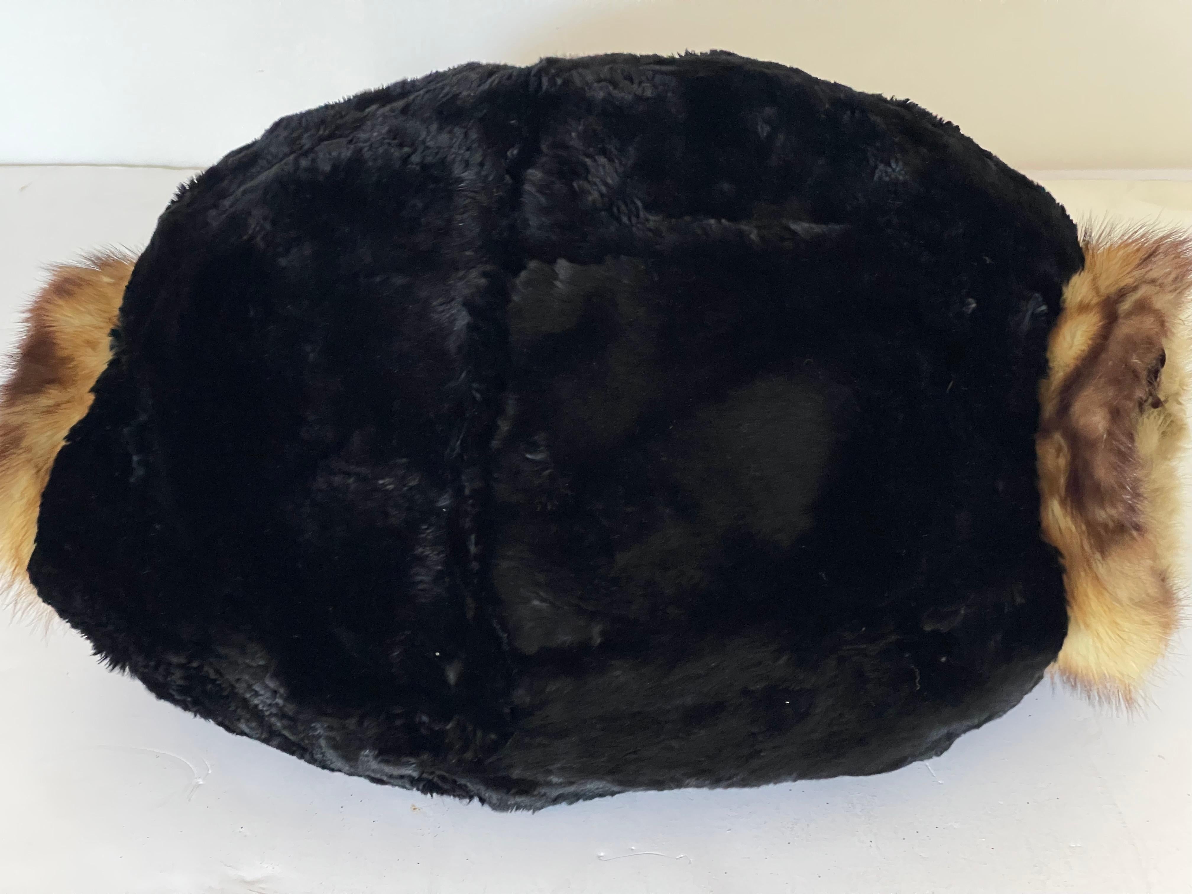 Américain Magnifique manchon en fourrure de castor noir en vente