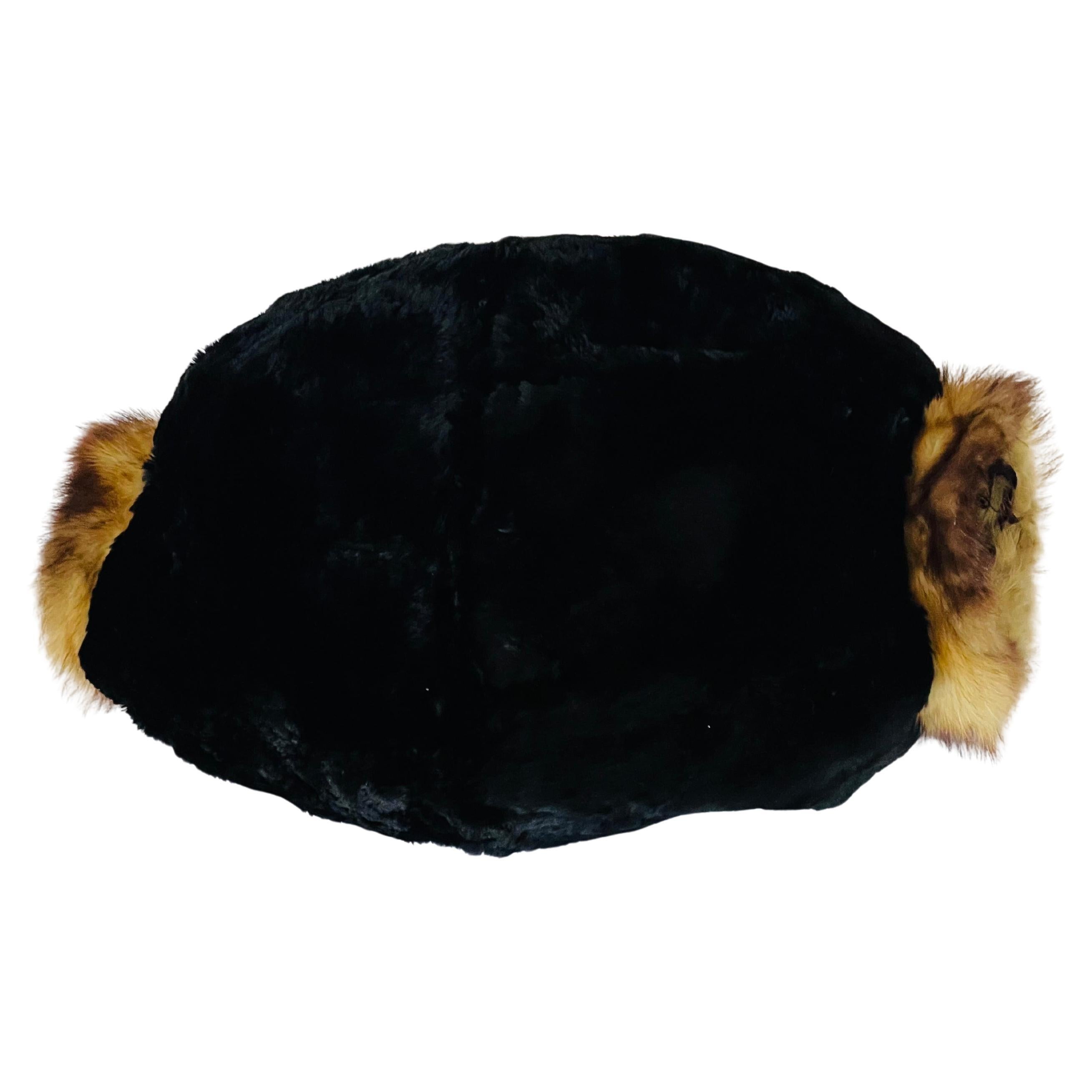 Magnifique manchon en fourrure de castor noir