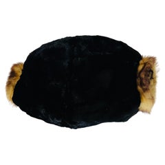Splendida muffola di pelliccia di castoro nero