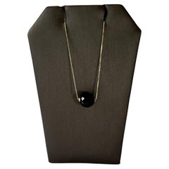 Gorgeous Black Onyx Slide Pendant Necklace in 14kt Yellow Gold, 8mm Onyx, 18" Gorgeous Black Onyx Slide Pendant Necklace in 14kt Yellow Gold, 8mm Onyx, 18"