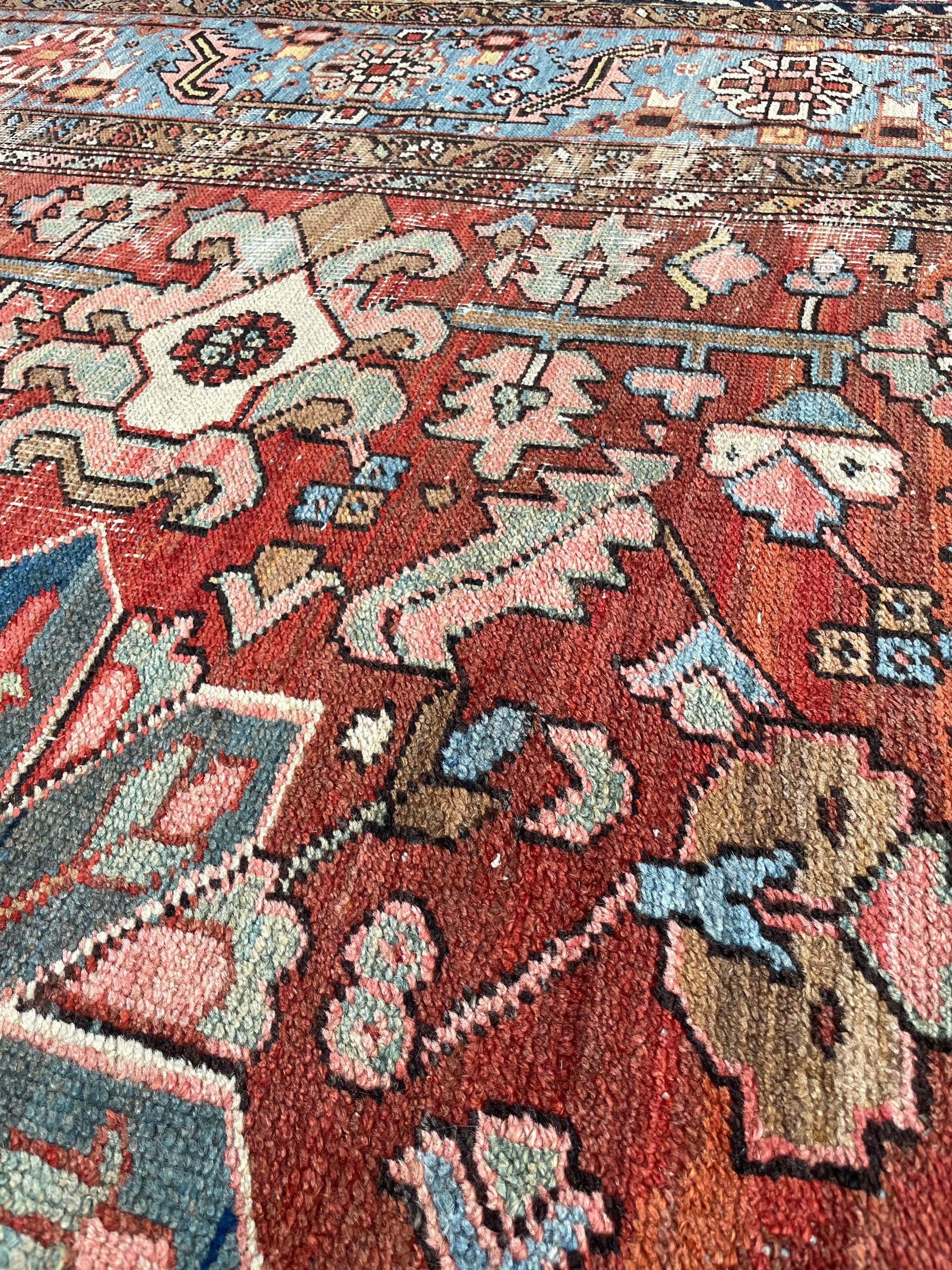 Gorgeous Blooming Jungle Antique Rug, circa. 1915-1925 For Sale 8