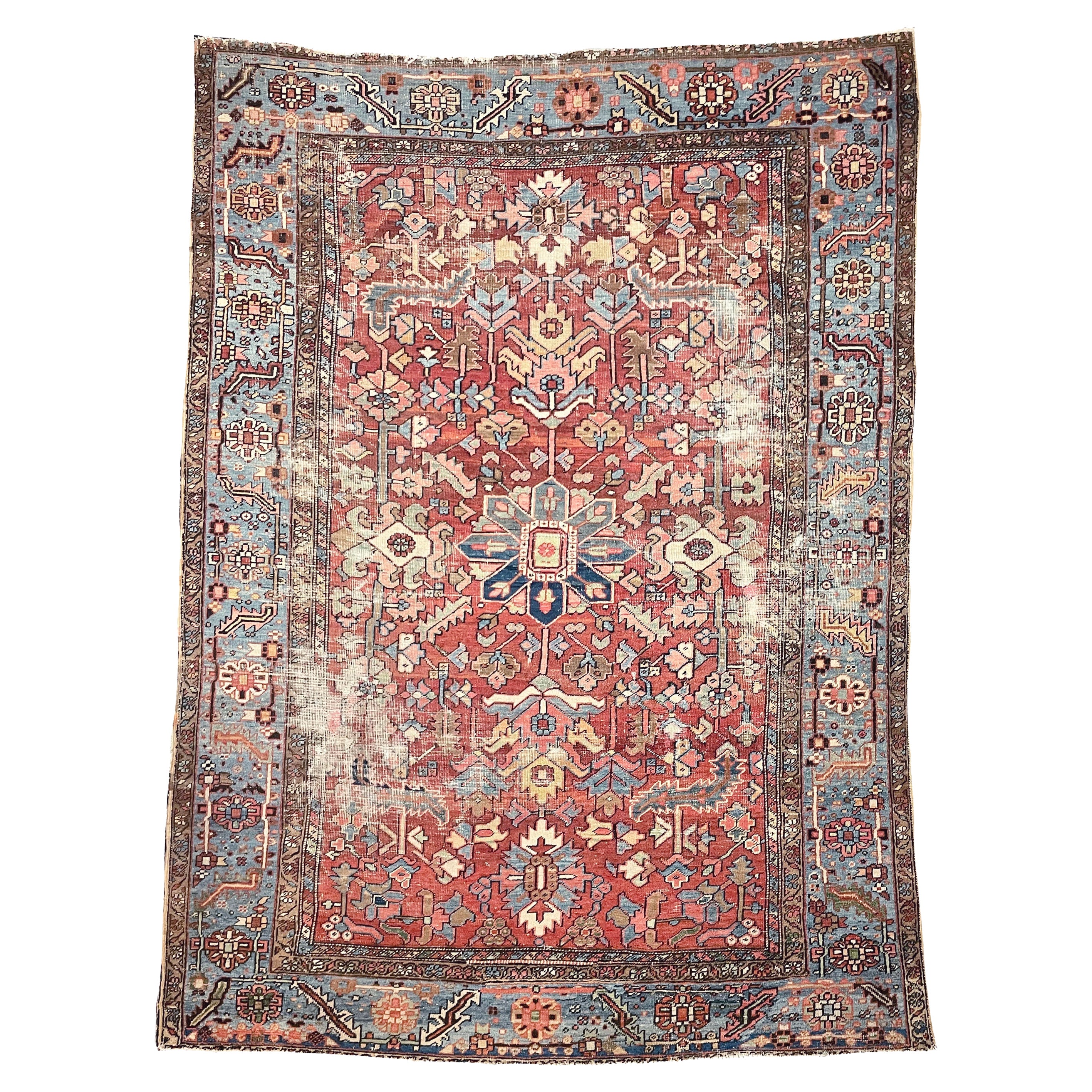 Wunderschöner antiker Blüten Dschungel-Teppich, um 1915-1925