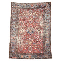 Wunderschöner antiker Blüten Dschungel-Teppich, um 1915-1925