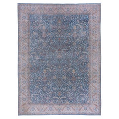 Gorgeous Blue Tabriz Carpet, All-Over Field