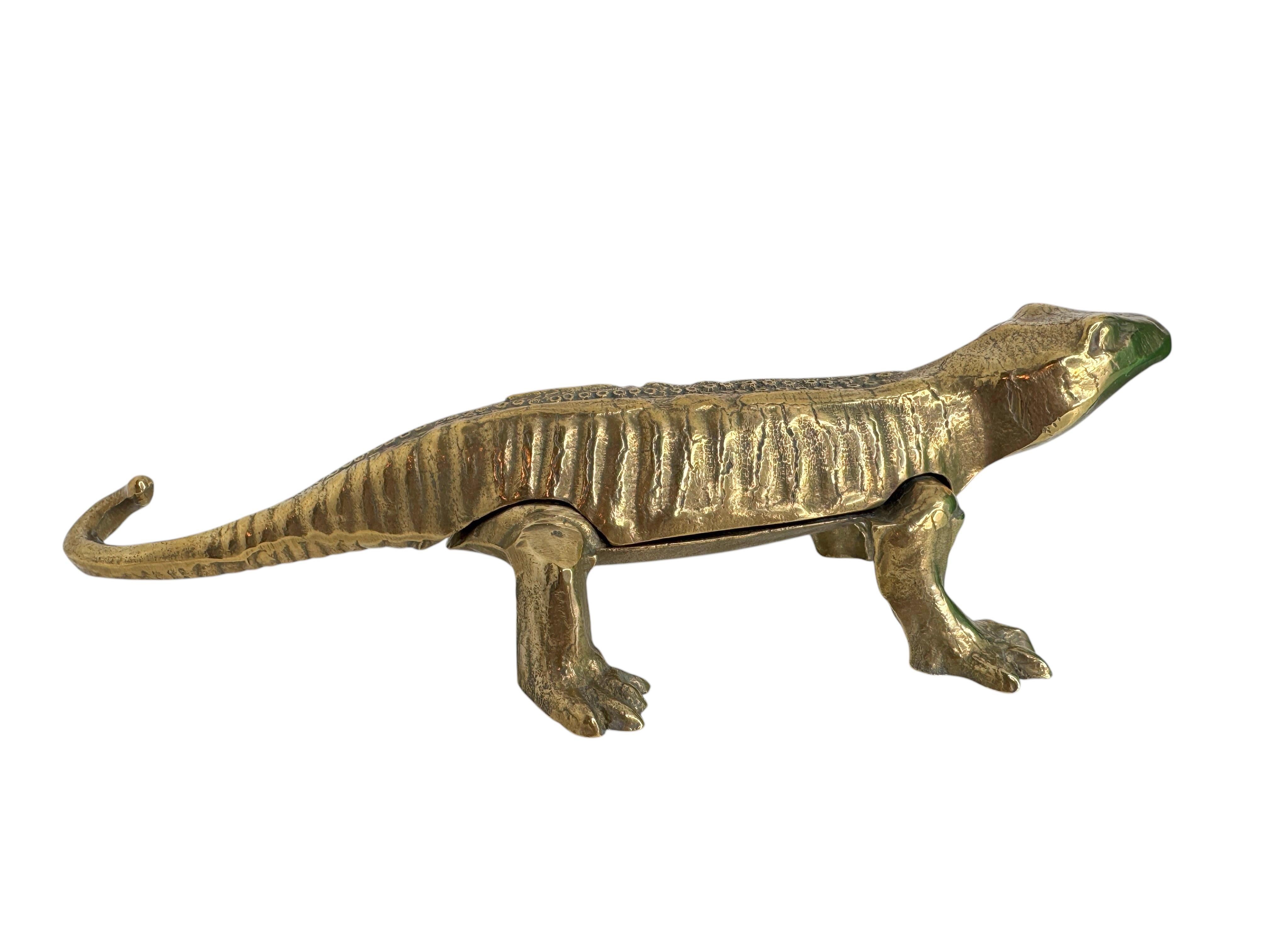 Mid-Century Modern Gorgeous Brass Lizard Nutcracker Vintage, France, 1960s Mid Century Modern For Sale