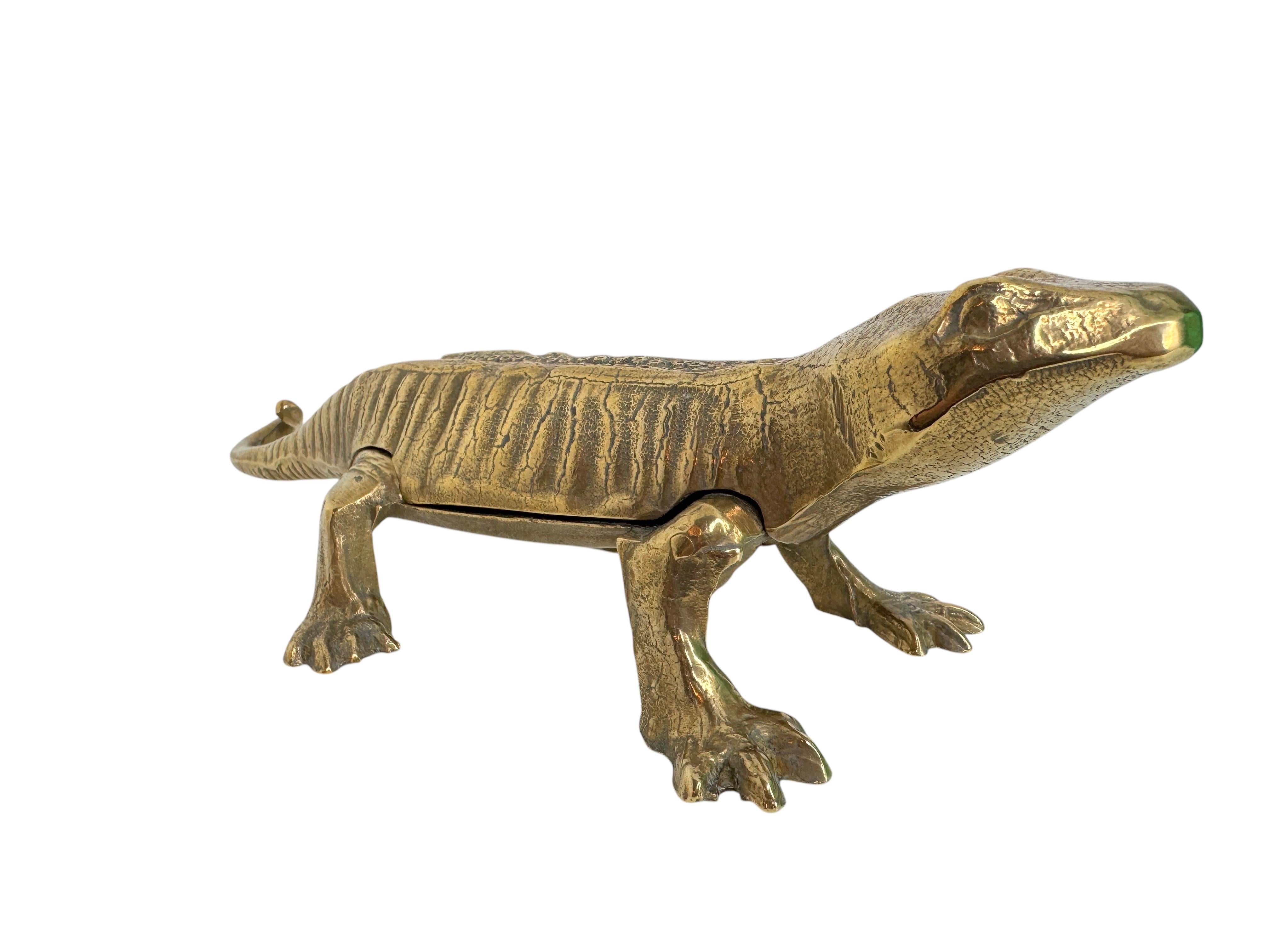French Gorgeous Brass Lizard Nutcracker Vintage, France, 1960s Mid Century Modern For Sale