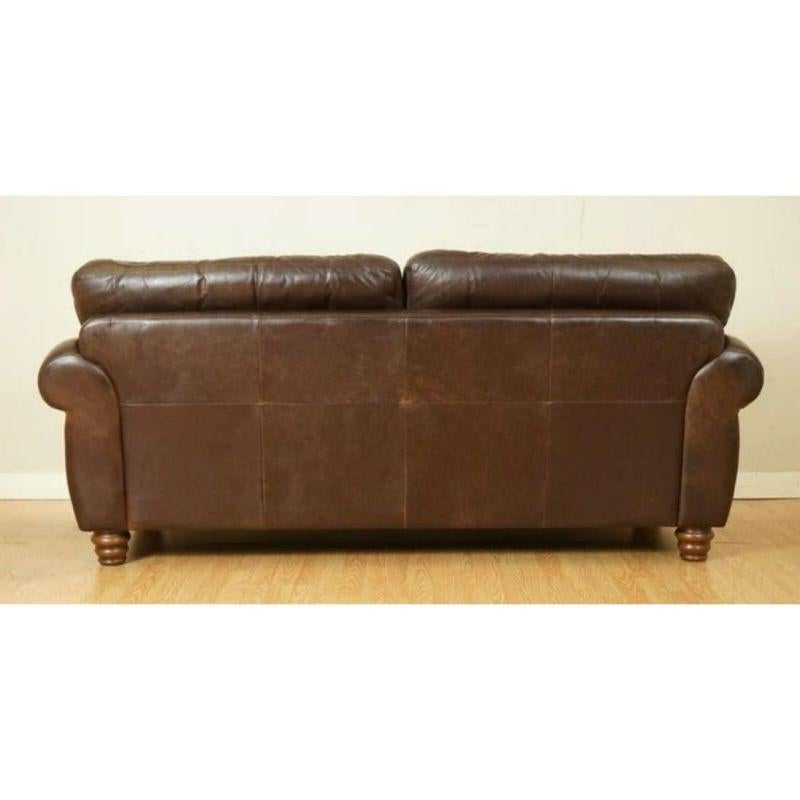Gorgeous Brown Heritage Saddle Leather John Lewis Madison 2 Seater Sofa For Sale 4
