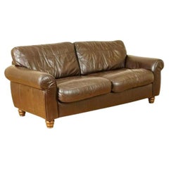 Gorgeous Brown Heritage Saddle Leather John Lewis Madison 2 Seater Sofa