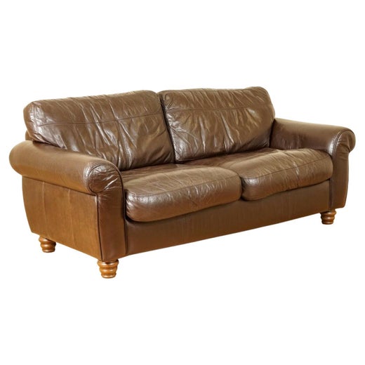 Stunning Brown Heritage Saddle Leather, Landry Leather Sofa