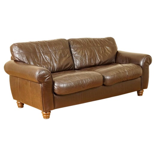 Stunning Brown Heritage Saddle Leather John Lews Madison 2 Seater Sofa 1 For At 1stdibs Stunning Brown Heritage Saddle Leather, Landry Leather Sofa