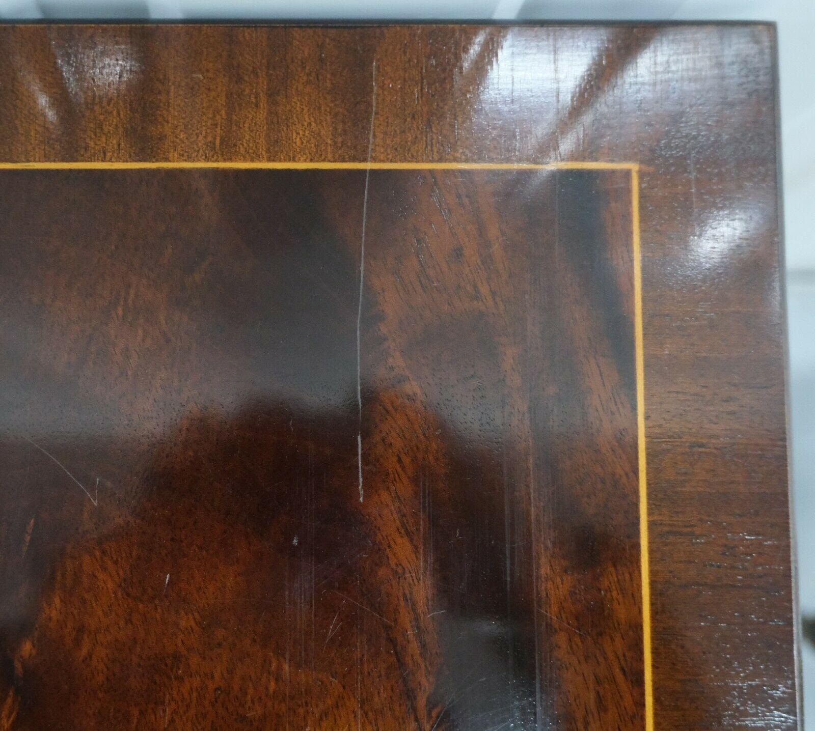Gorgeous Brown Hardwood Nest of Tables on Fluted Legs For Sale 4