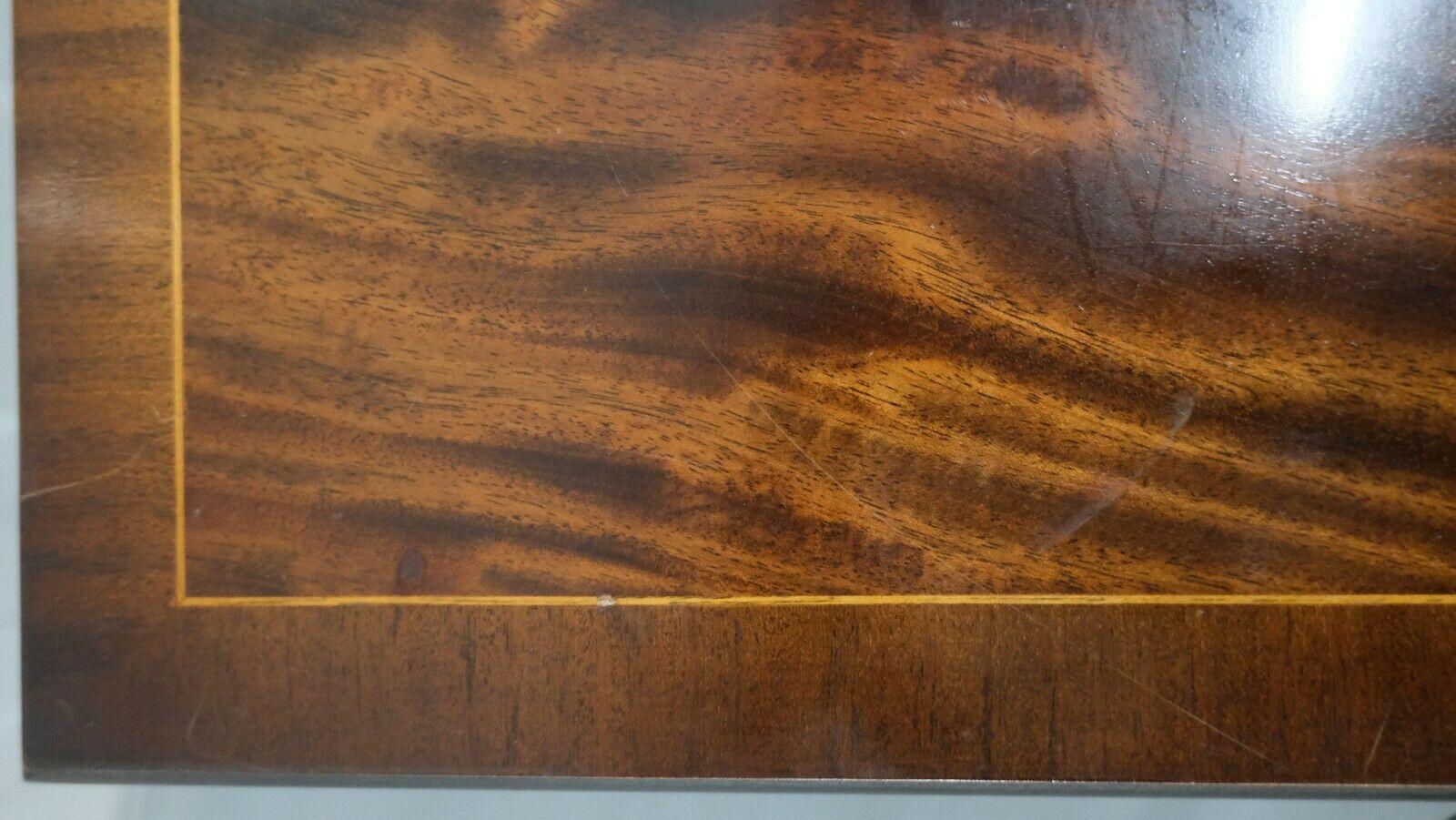 Gorgeous Brown Hardwood Nest of Tables on Fluted Legs For Sale 6