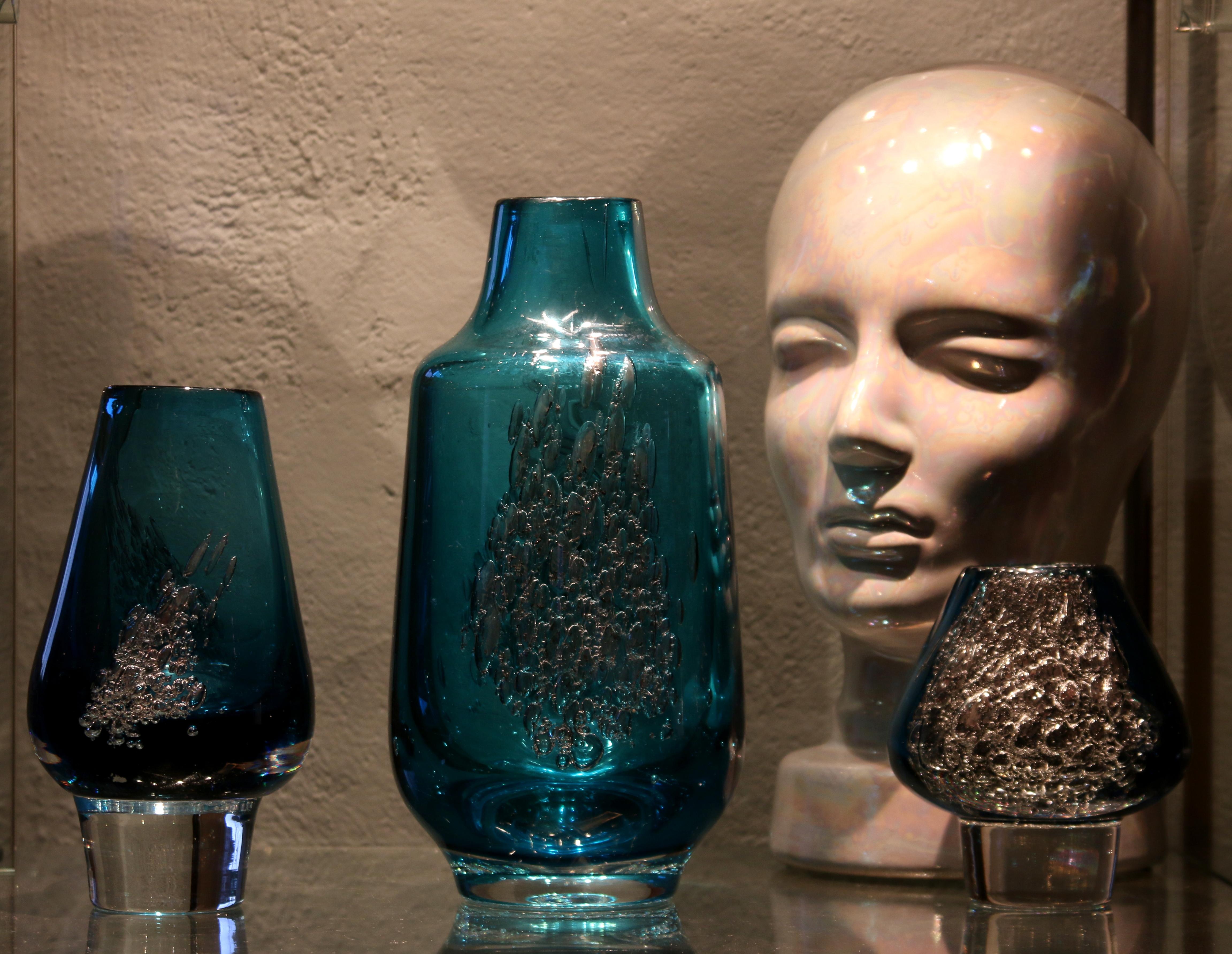 superbe BUBBLE ART GLASS Trio by 