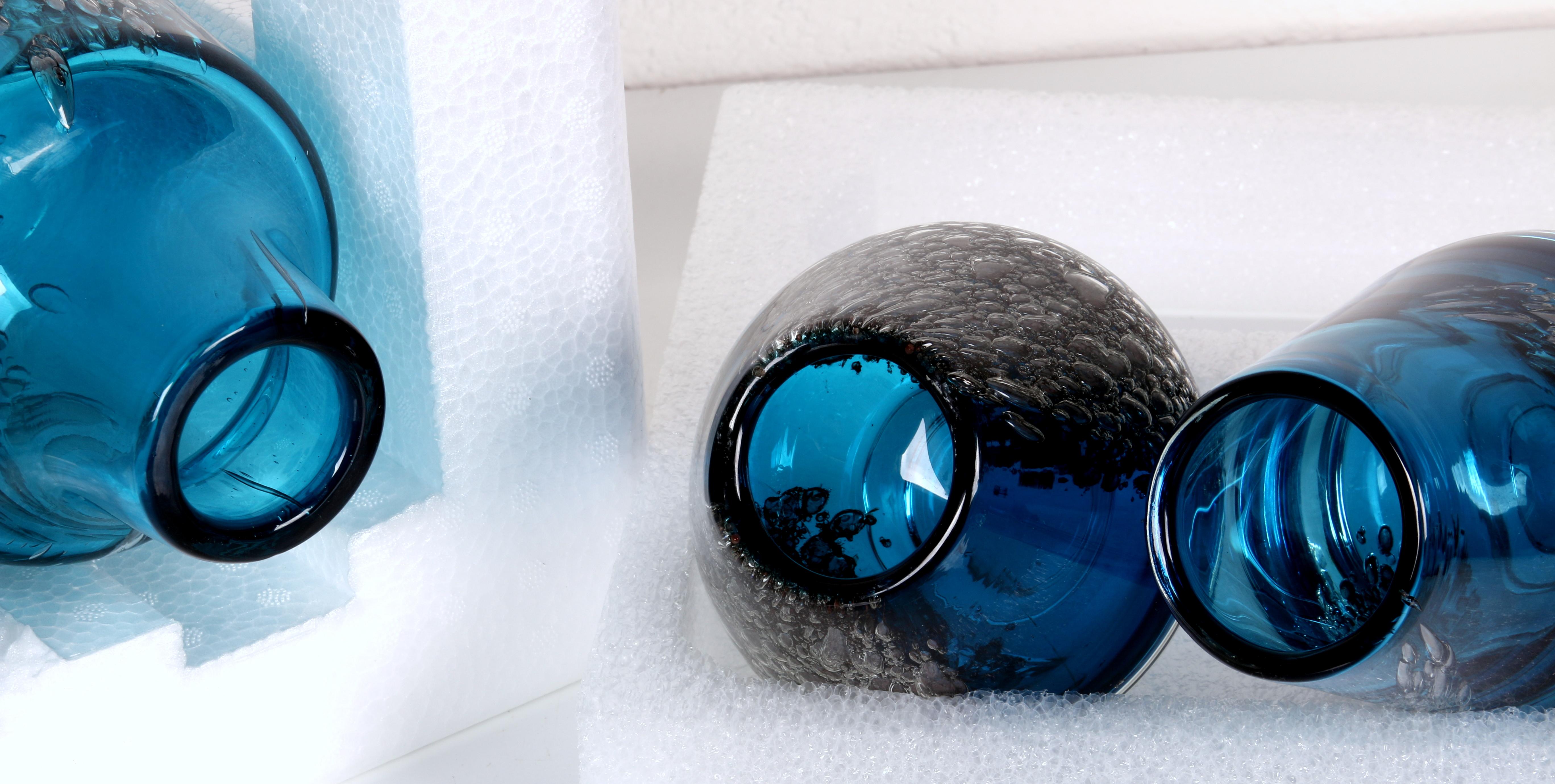 superbe BUBBLE ART GLASS Trio by 