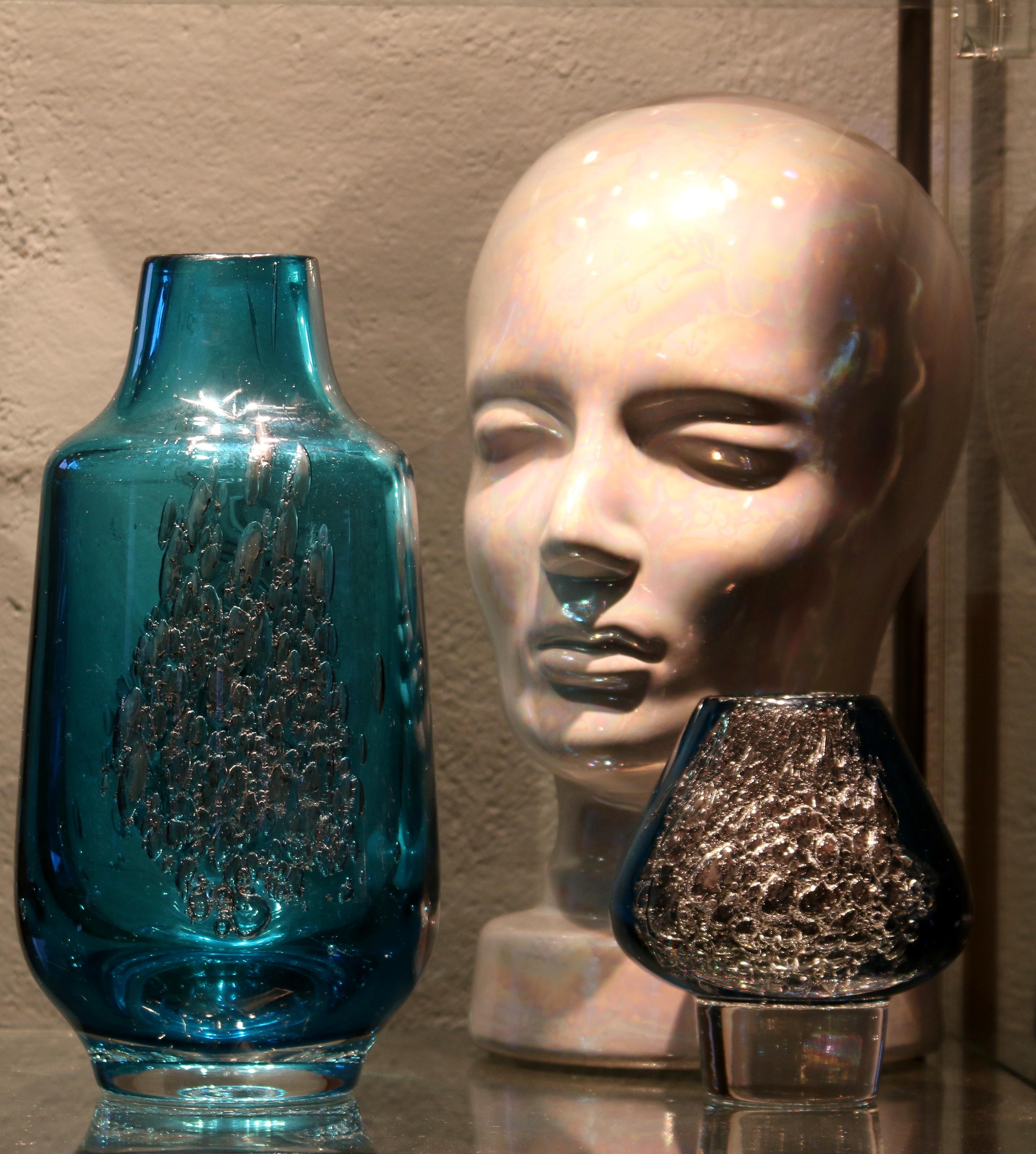 superbe BUBBLE ART GLASS Trio by 