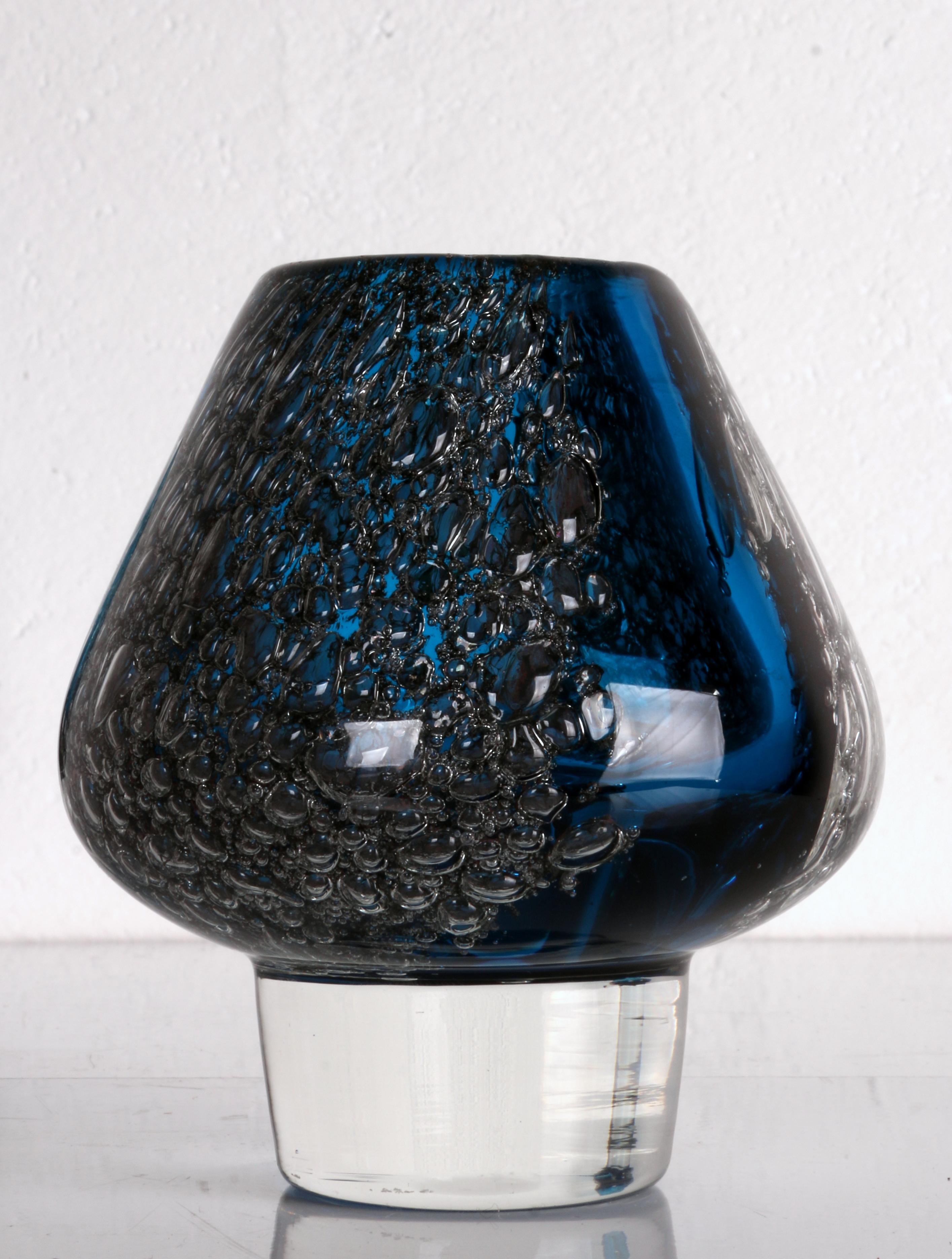 Allemand superbe BUBBLE ART GLASS Trio by 