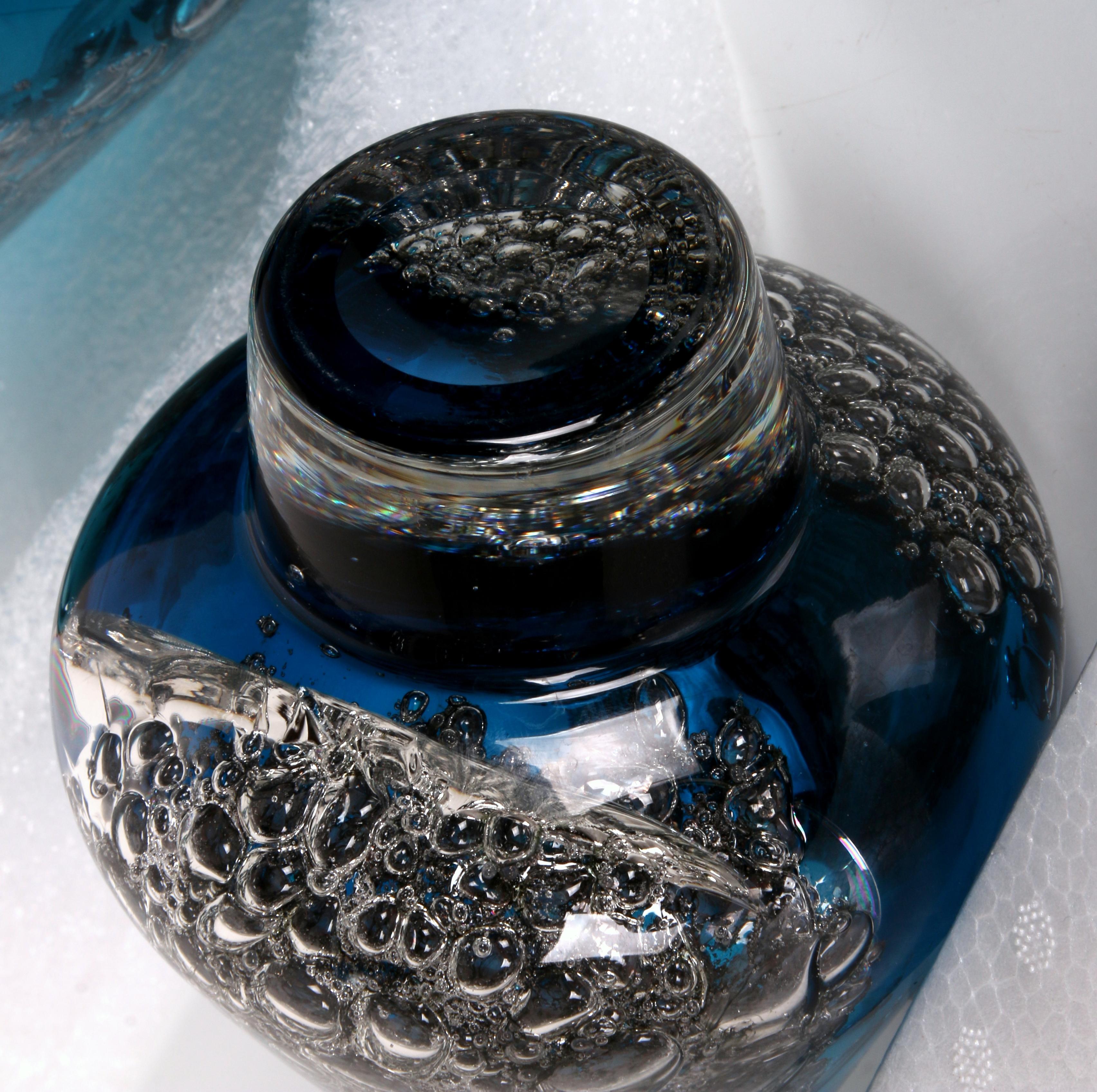 superbe BUBBLE ART GLASS Trio by 