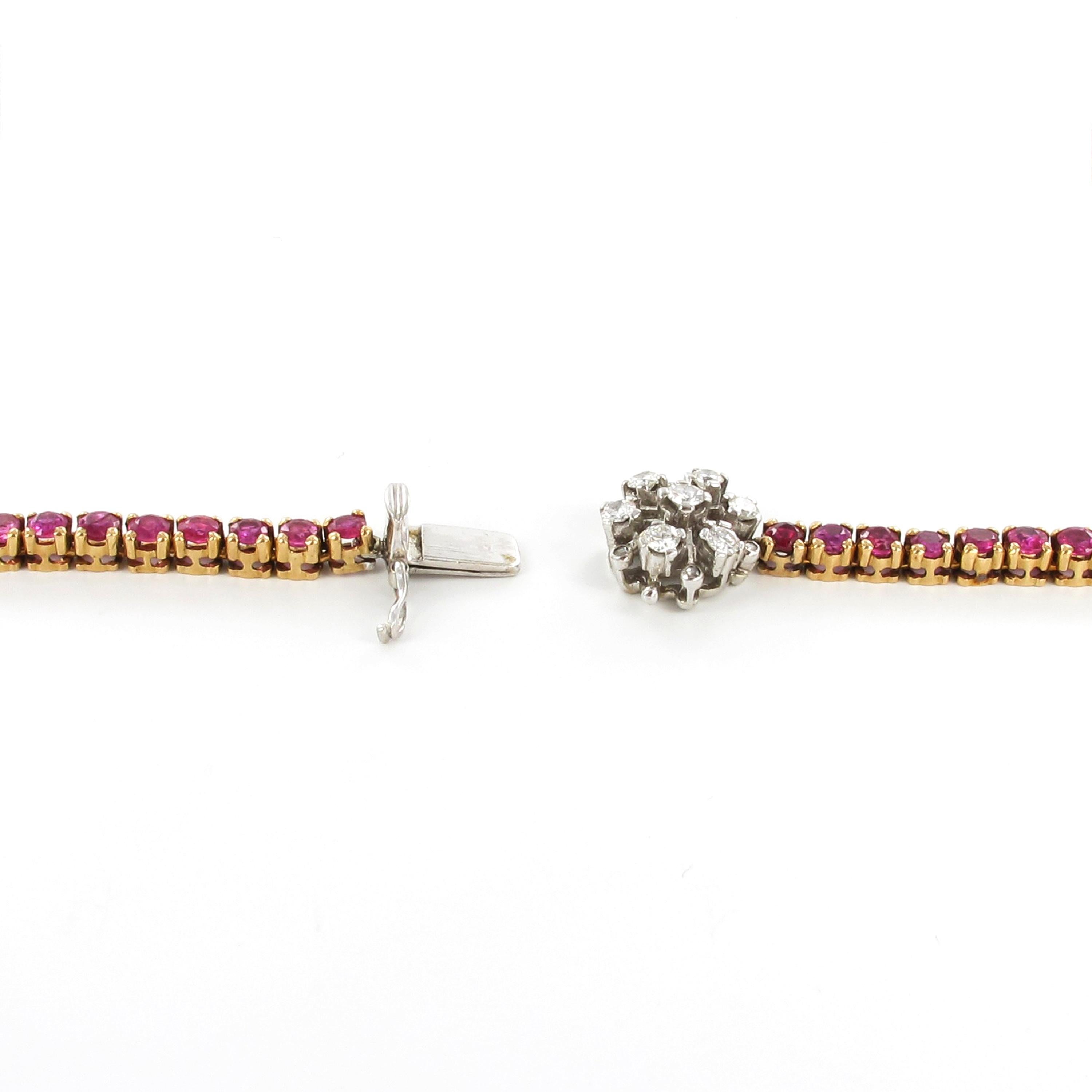 Wunderschöne burmesische Rubin- und Diamant-Halskette aus Platin und 18 Karat Gold für Damen oder Herren im Angebot