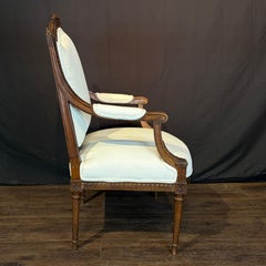 Gorgeous Carved Walnut Antique French Pair of Armchairs or Fauteuils