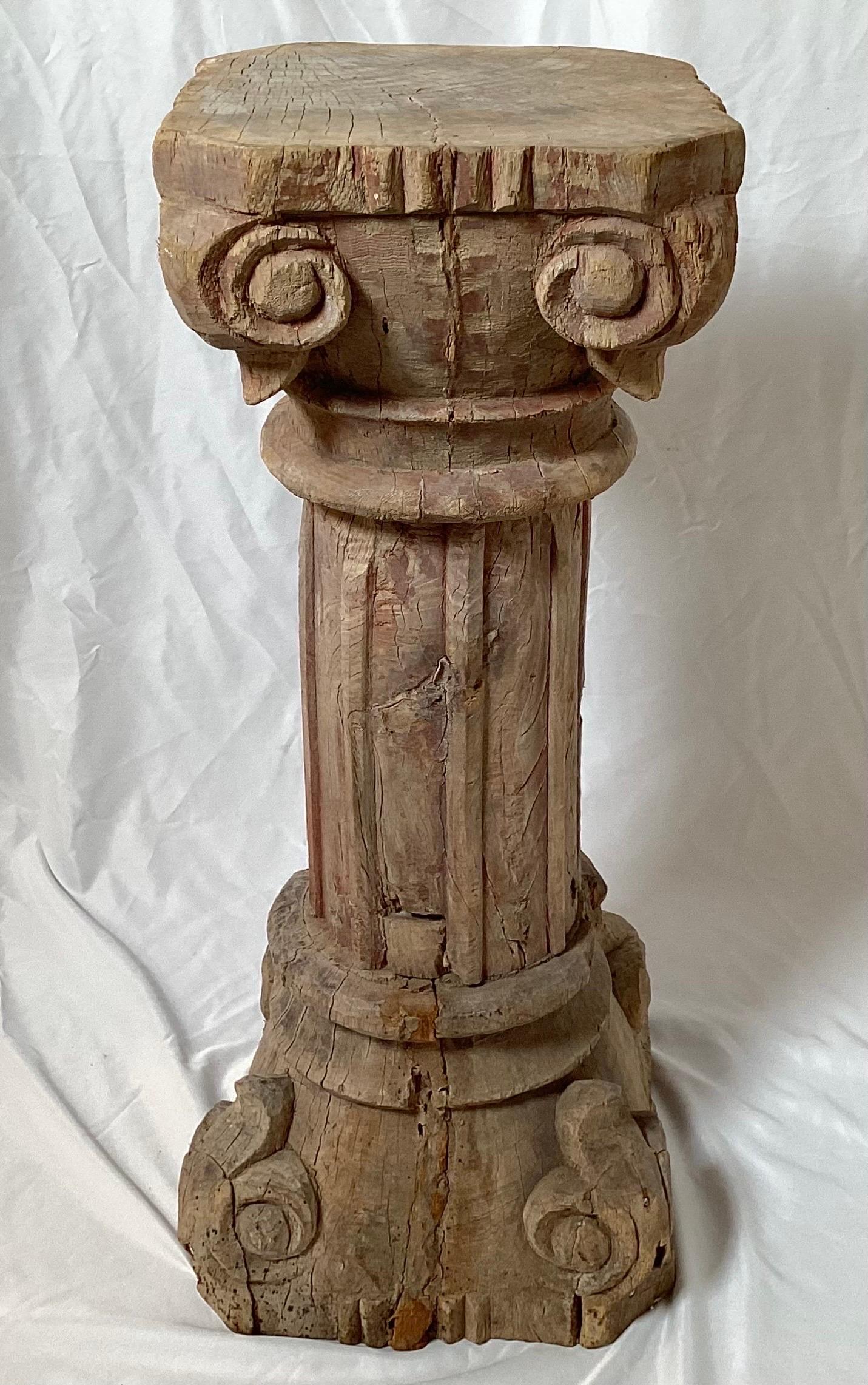 Unknown Gorgeous Carved Wooden Ionic Corinthian Column