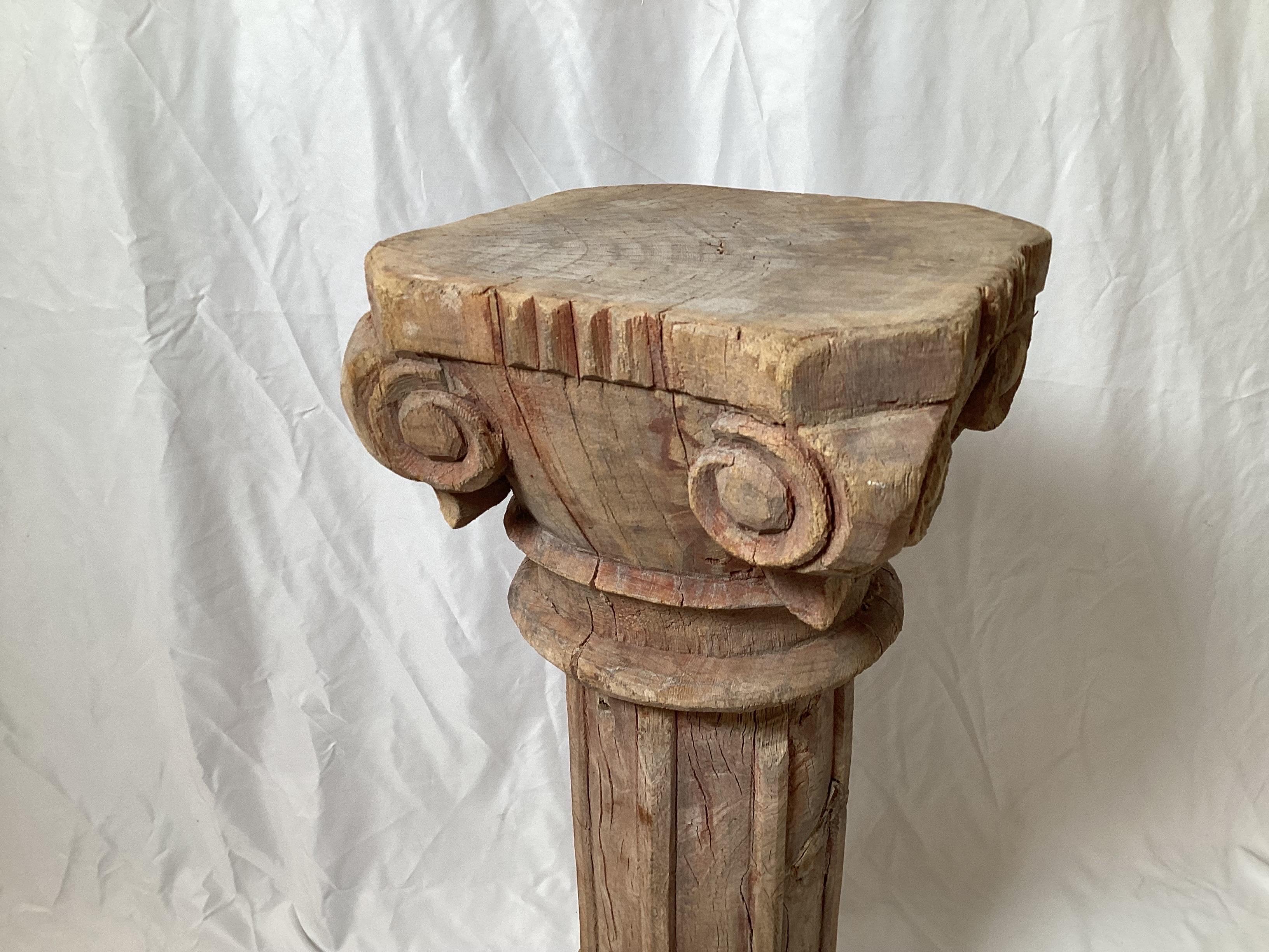 Late 19th Century Gorgeous Carved Wooden Ionic Corinthian Column