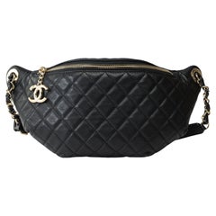 Gorgeous Chanel Belt bag in black quilted caviar leather, GHW Gorgeous Chanel Belt bag in black quilted caviar leather, GHW
